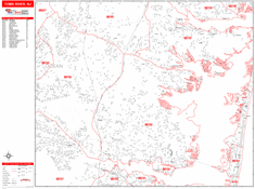 Toms River Wall Map Zip Code Red Line Style 2024